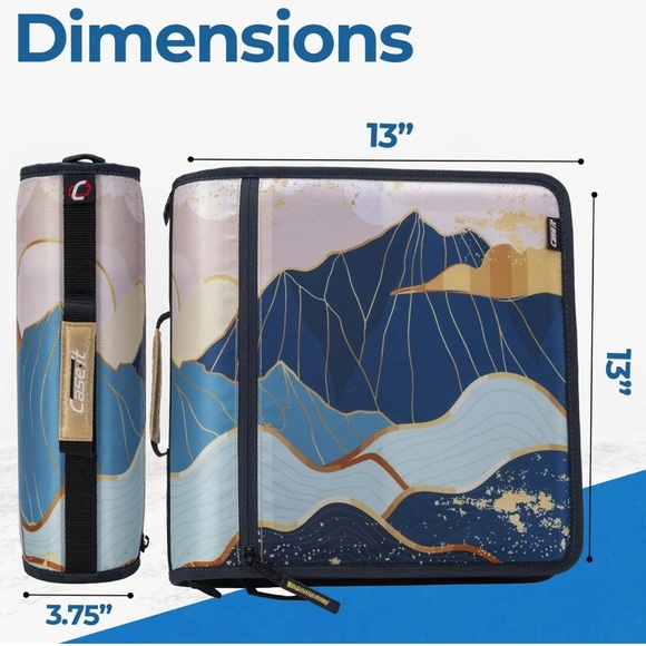 Case It Mighty Zip Tab 3 Inch Zipper Ring Binder with Expanding File 600 Sheets - Picture 5 of 7